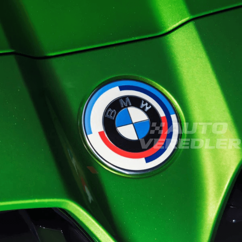 BMW M 50th Anniversary Emblem Set – Complete Badge Kit for Hood, Trunk, Steering Wheel & Wheel Center Caps