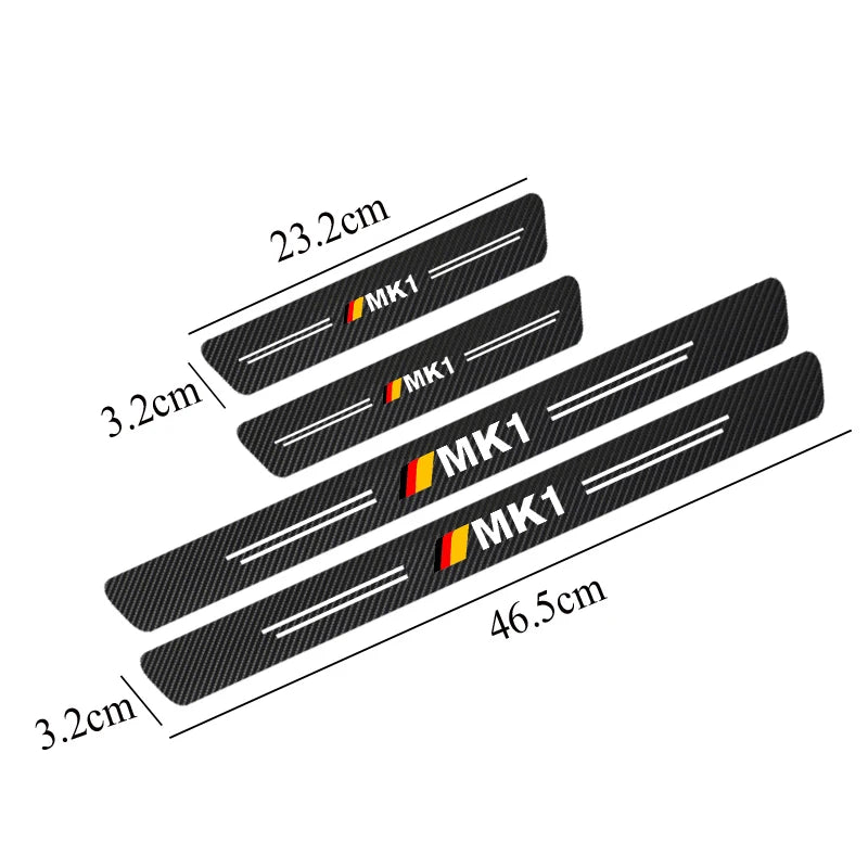 VW Golf Carbon Fiber Door Sill Protector – Scuff Plate Guard Sticker (4PCS)