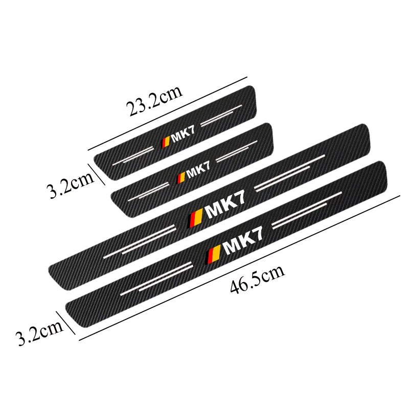 VW Golf Carbon Fiber Door Sill Protector – Scuff Plate Guard Sticker (4PCS)