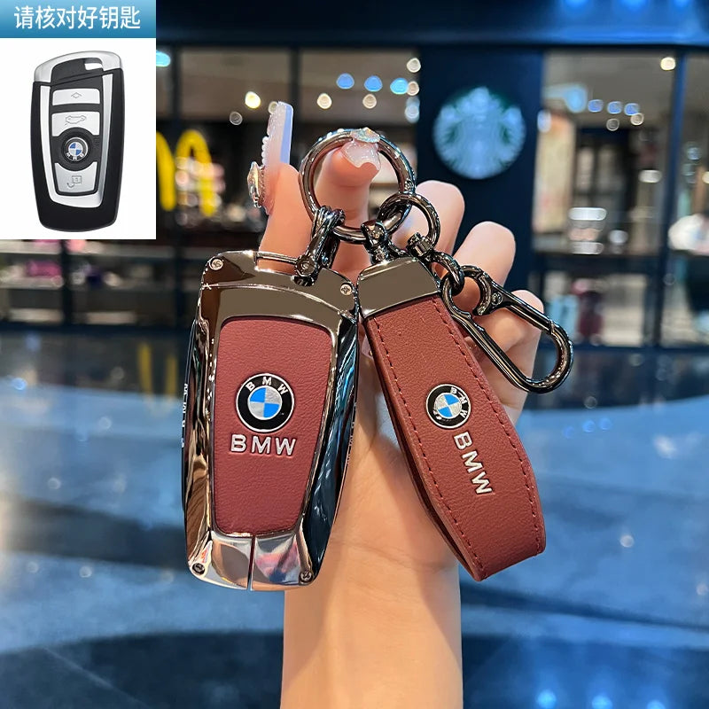 BMW Flip Key Case – Leather Key Fob Cover with Keychain