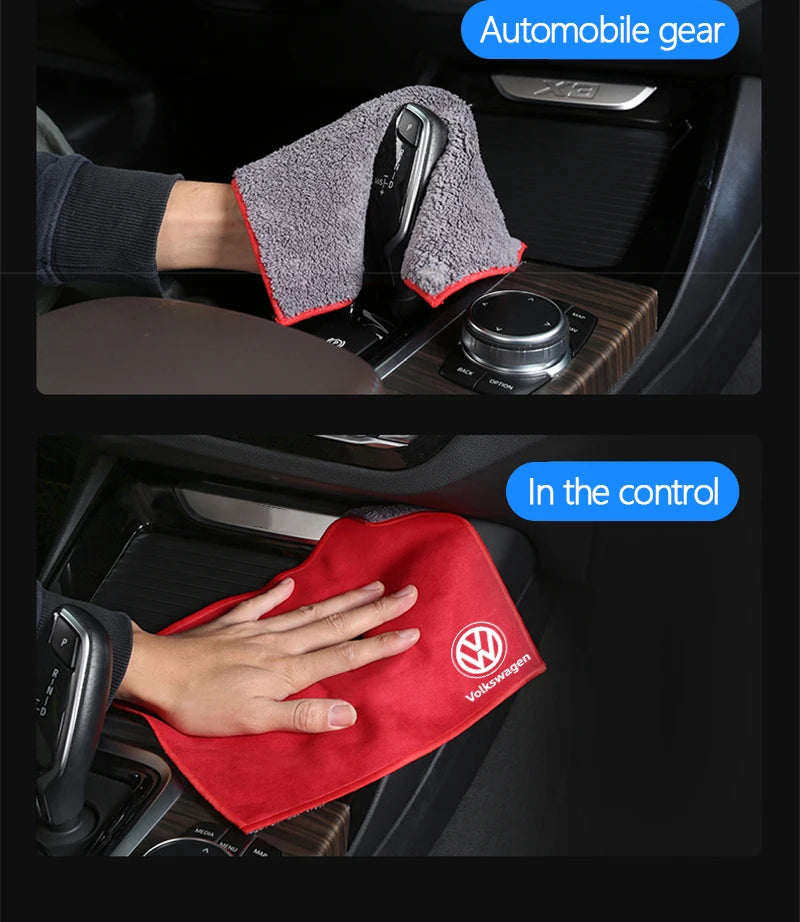 VW Microfiber Cleaning Cloth – Premium Car Care Towel for Interior & Exteri