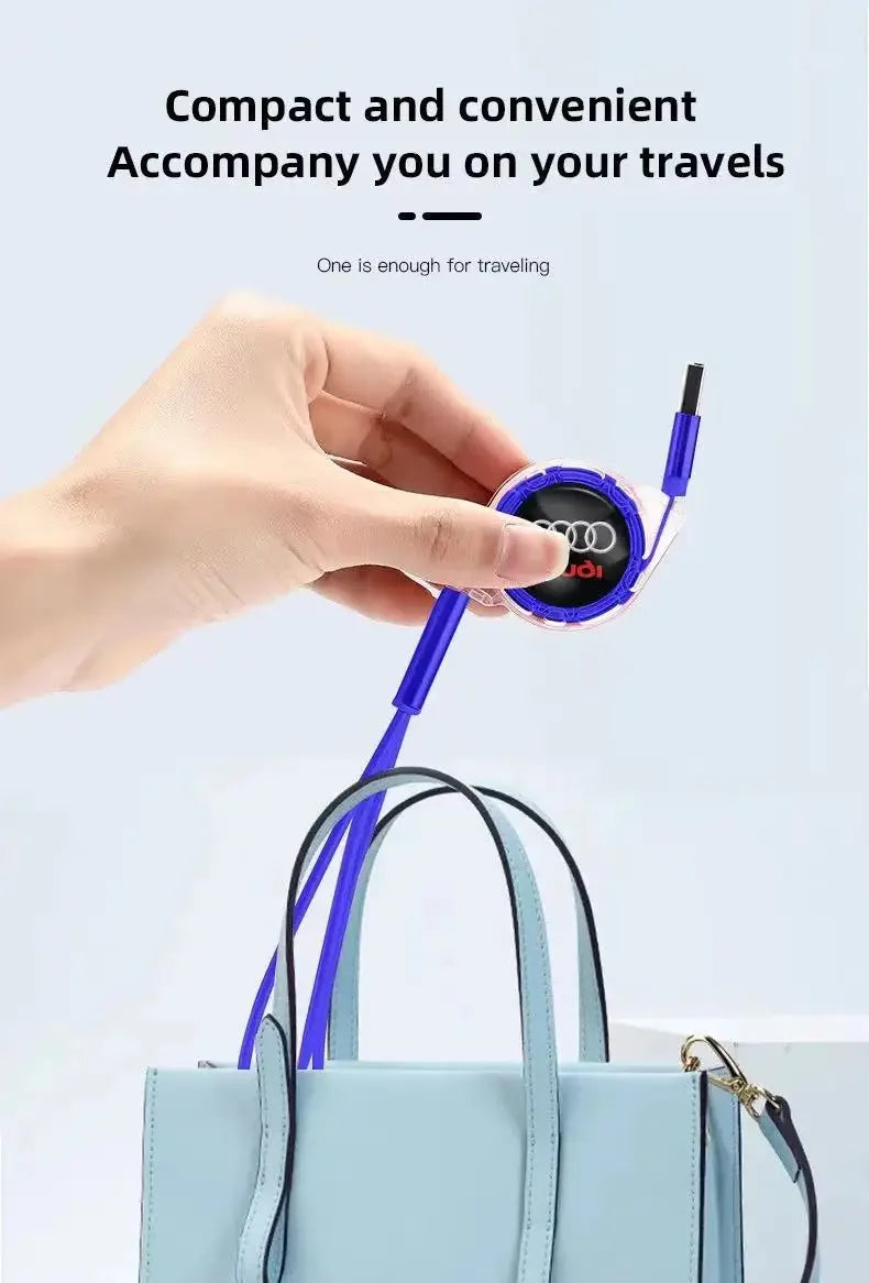 Audi 3-in-1 USB-Ladekabel – Multi-Ladegerät mit USB-C, Micro-USB und Lightning