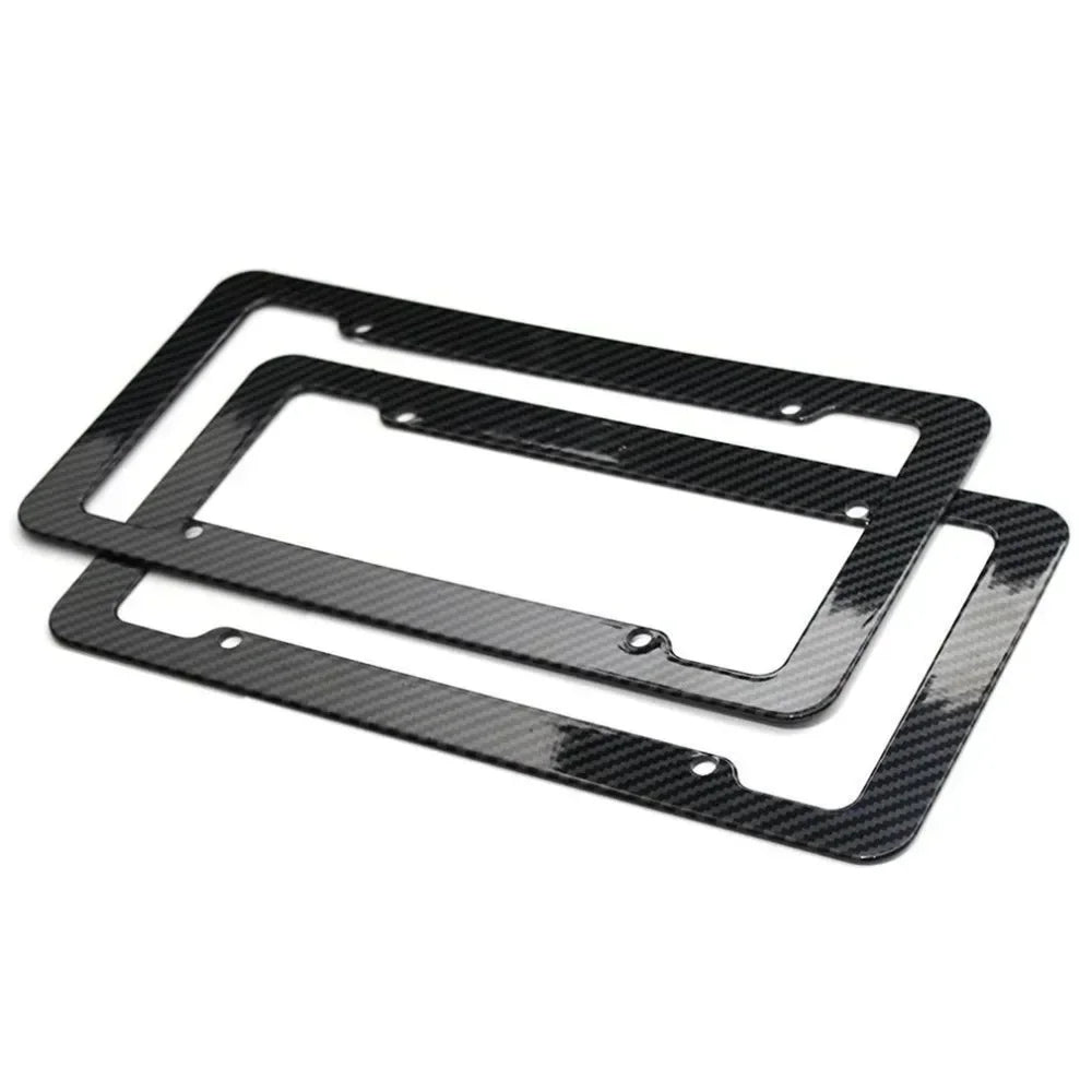 Kennzeichenhalter in Carbon-Optik – Universeller Kfz-Kennzeichenhalter mit Schraubensatz