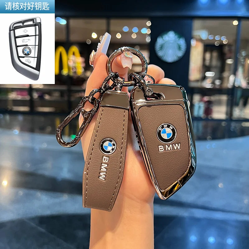 BMW Flip Key Case – Leather Key Fob Cover with Keychain