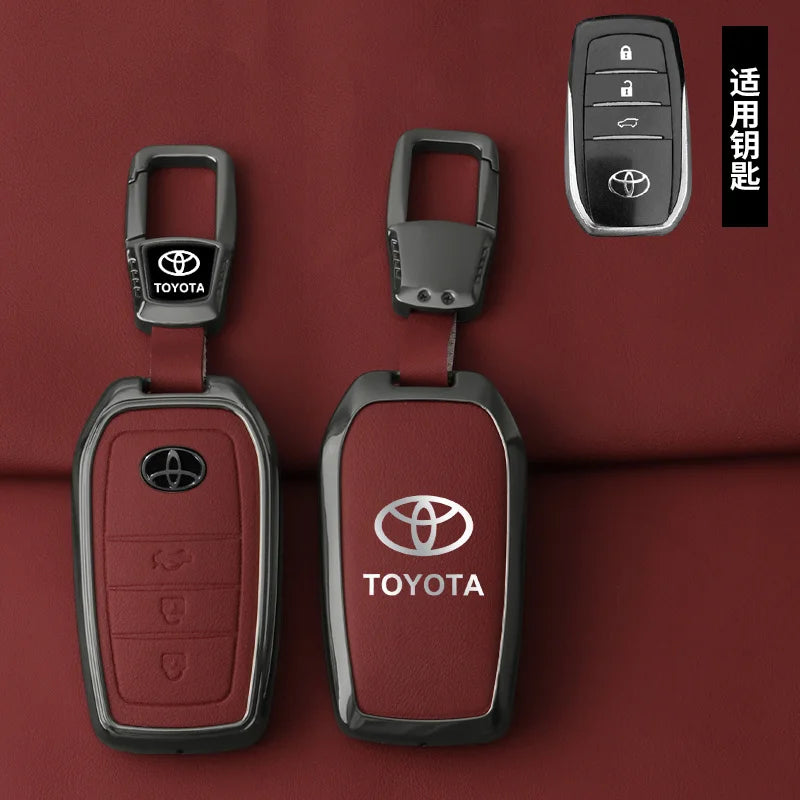 Toyota Schlüsseletui aus Zinklegierung und Leder – Premium-Schutzhülle für Ihren Toyota-Schlüsselanhänger