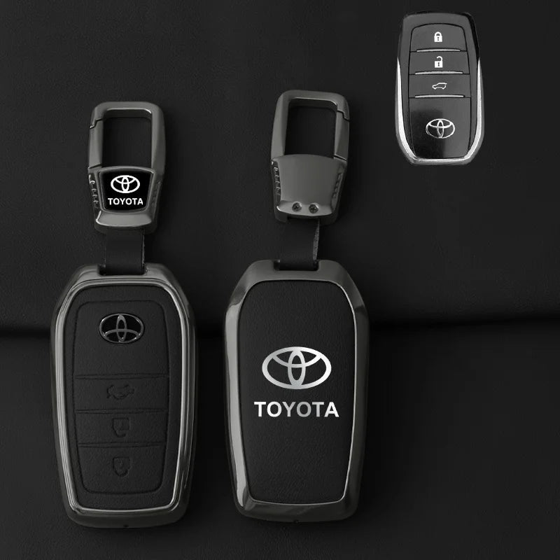Toyota Schlüsseletui aus Zinklegierung und Leder – Premium-Schutzhülle für Ihren Toyota-Schlüsselanhänger