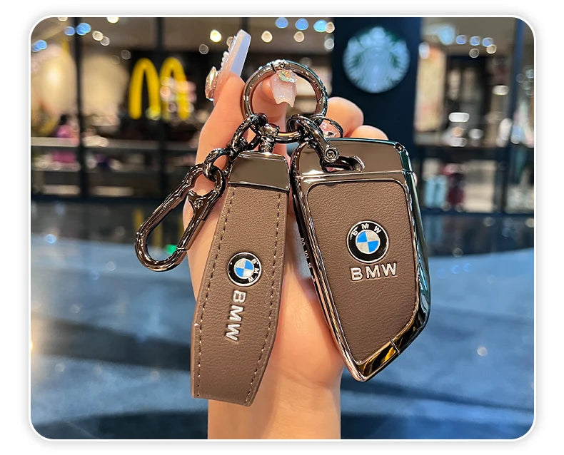 BMW Flip Key Case – Leather Key Fob Cover with Keychain
