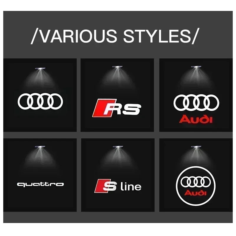 Audi LED Door Logo Projector – Welcome Puddle Lights for A3 A4 Q5 (2PCS)