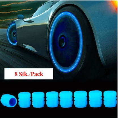 Leuchtende Reifenventilkappen für Autos –  fluoreszierend, universell passend