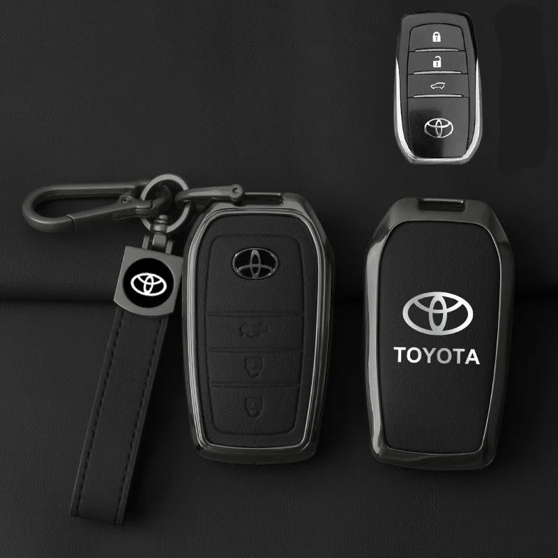 Toyota Schlüsseletui aus Zinklegierung und Leder – Premium-Schutzhülle für Ihren Toyota-Schlüsselanhänger