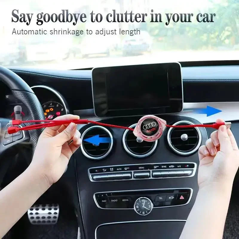 3-in-1 USB Ladekabel für Audi – Multi-Ladegerät mit Typ-C, Micro-USB & Lightning Anschluss