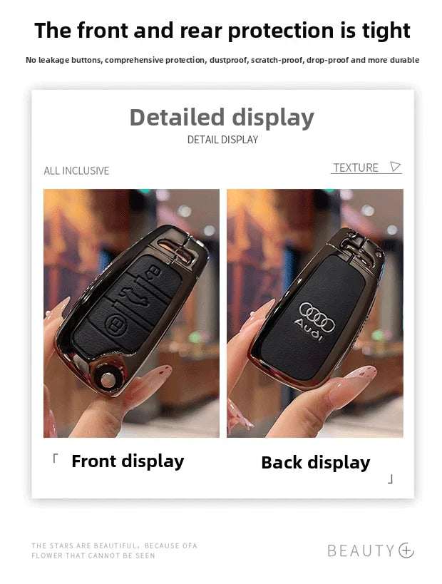 Schlüsseletui aus Zinklegierung für Audi – Stilvoller Schutz für Ihren Autoschlüssel