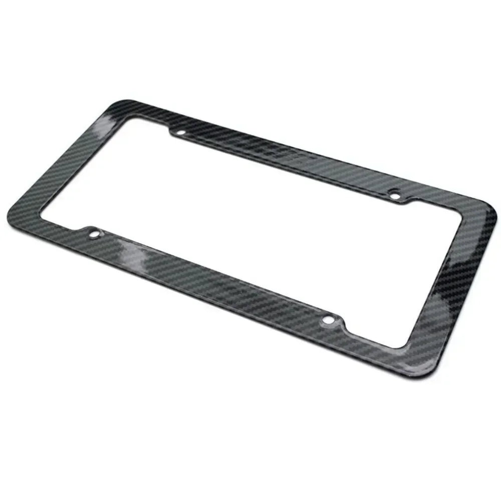 Kennzeichenhalter in Carbon-Optik – Universeller Kfz-Kennzeichenhalter mit Schraubensatz