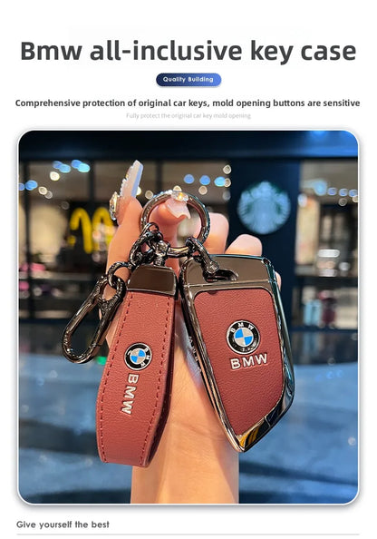 Klappschlüssel-Etui für BMW – Eleganter Schutz mit Leder-Design und Schlüsselanhänger