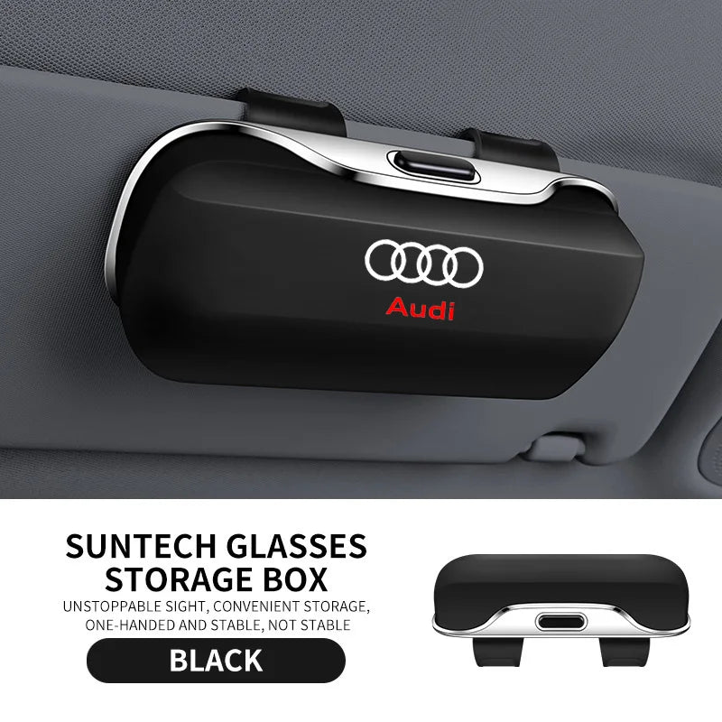 Audi Sonnenbrillenhalter – Premium-Sonnenblenden-Aufbewahrungsbox für Q3, Q5, Q7, Q8, A3, A4, A5, A6, A7 und A8
