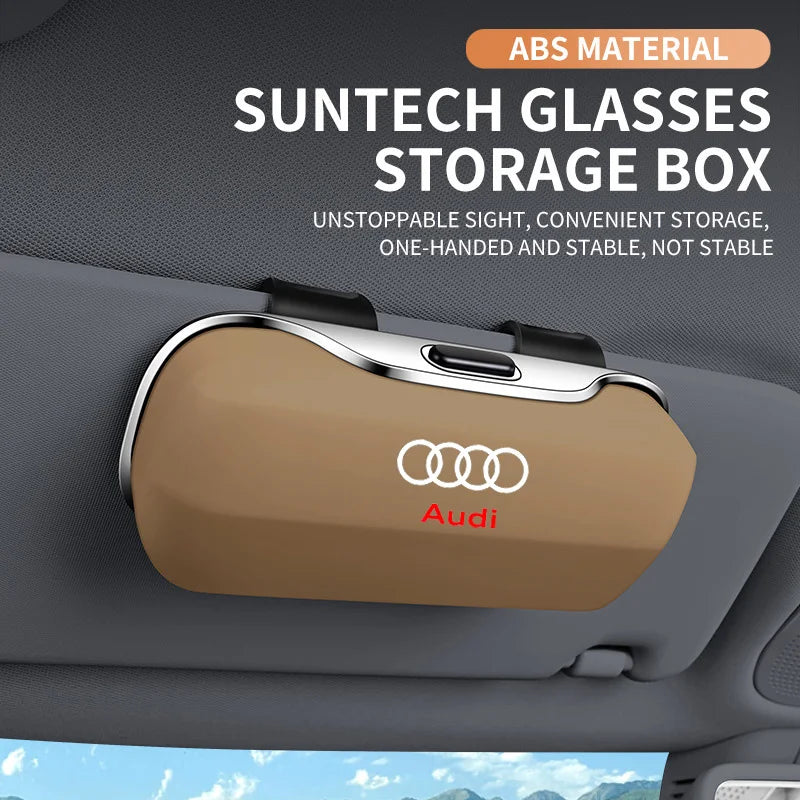 Sonnenbrillenhalter für Audi – Premium Aufbewahrungsbox für Sonnenblenden (Q3, Q5, Q7, Q8, A3, A4, A5, A6, A7, A8)