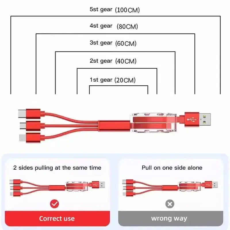 3-in-1 USB Ladekabel für Audi – Multi-Ladegerät mit Typ-C, Micro-USB & Lightning Anschluss