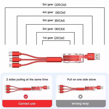 3-in-1 USB Ladekabel für Audi – Multi-Ladegerät mit Typ-C, Micro-USB & Lightning Anschluss