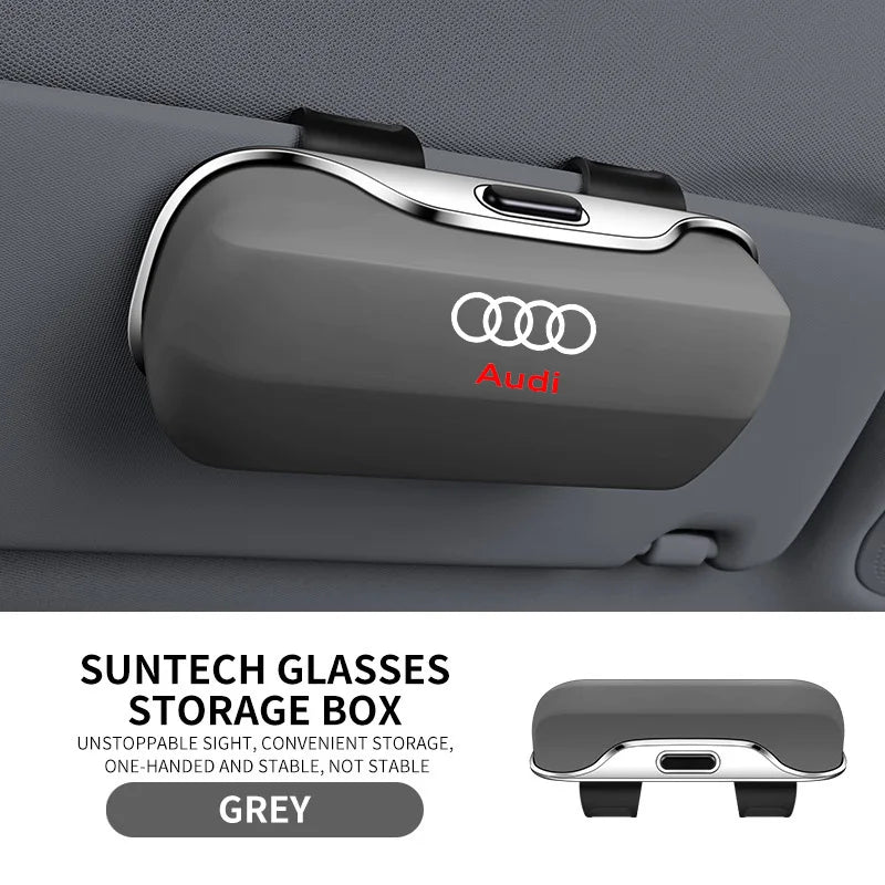 Sonnenbrillenhalter für Audi – Premium Aufbewahrungsbox für Sonnenblenden (Q3, Q5, Q7, Q8, A3, A4, A5, A6, A7, A8)