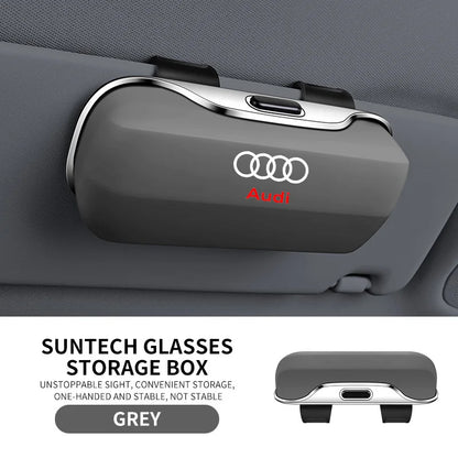 Sonnenbrillenhalter für Audi – Premium Aufbewahrungsbox für Sonnenblenden (Q3, Q5, Q7, Q8, A3, A4, A5, A6, A7, A8)