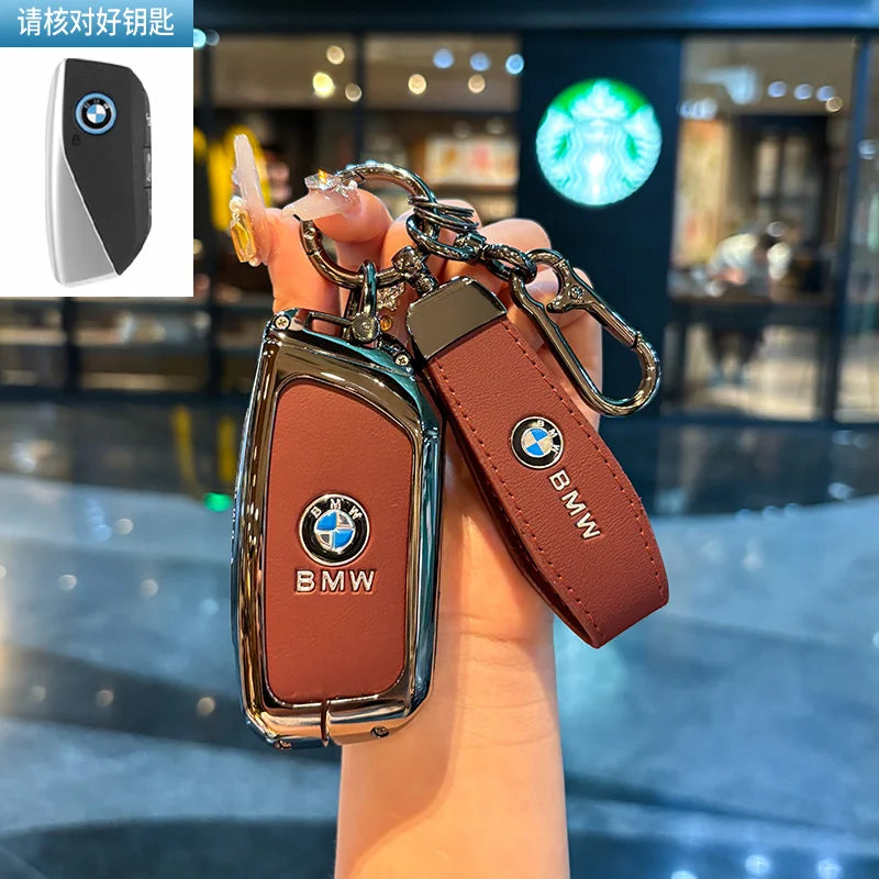 BMW Flip Key Case – Leather Key Fob Cover with Keychain