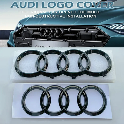 Schwarzes oder silbernes 4-Ring Emblem für Audi – Frontgrill & Hecklogo Abzeichen (A3, A4, A5, A6, A7, Q2, Q3, Q5, Q8, TT)