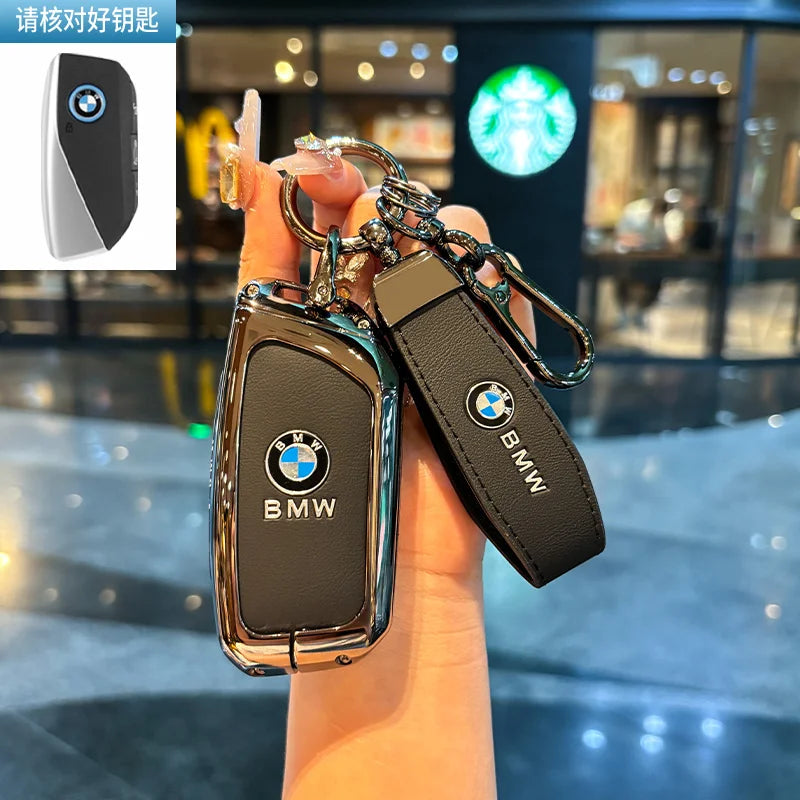 BMW Flip Key Case – Leather Key Fob Cover with Keychain