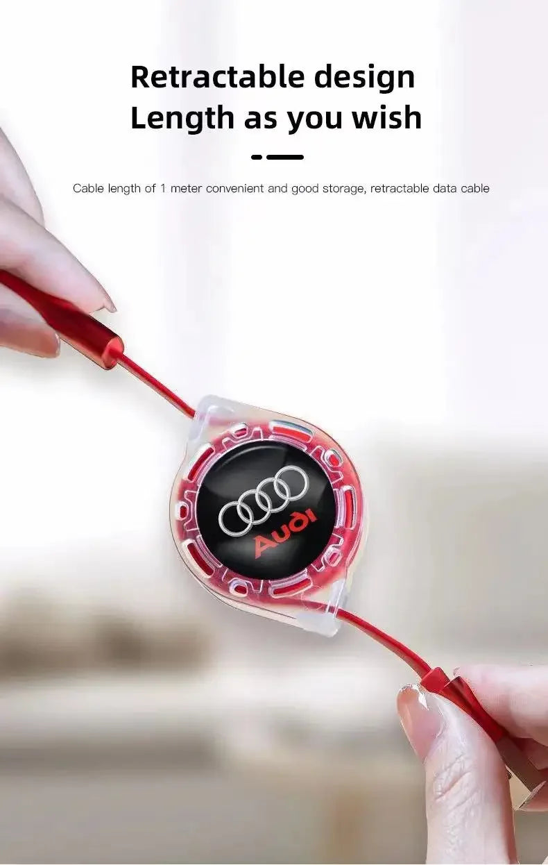 Audi 3-in-1 USB-Ladekabel – Multi-Ladegerät mit USB-C, Micro-USB und Lightning