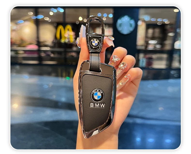 BMW Flip Key Case – Leather Key Fob Cover with Keychain