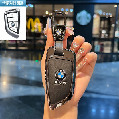 Klappschlüssel-Etui für BMW – Eleganter Schutz mit Leder-Design und Schlüsselanhänger