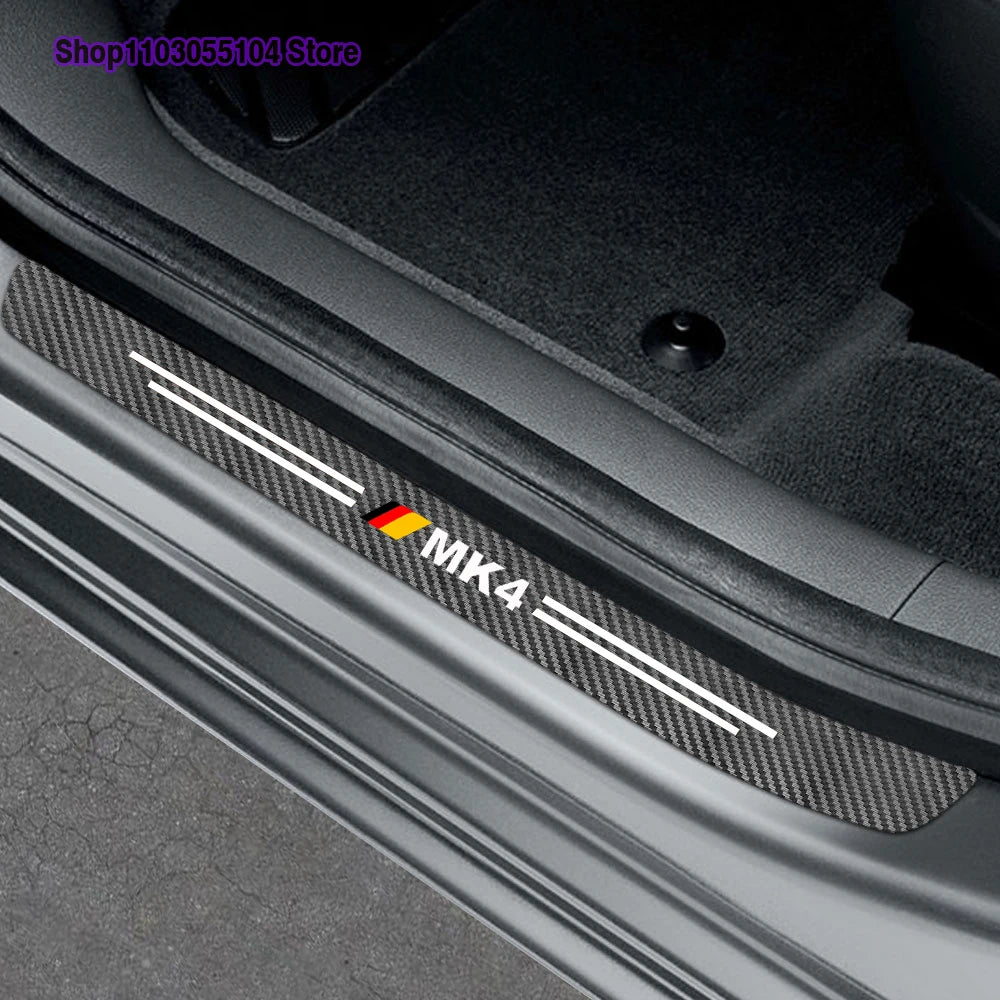 VW Golf Carbon Fiber Door Sill Protector – Scuff Plate Guard Sticker (4PCS)