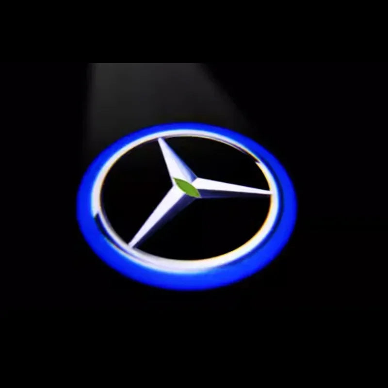 2er-Set LED Türlicht-Projektor mit Mercedes-Benz Logo – kompatibel mit W212, W205, AMG, GLA, GLC, GLB, GLE und mehr