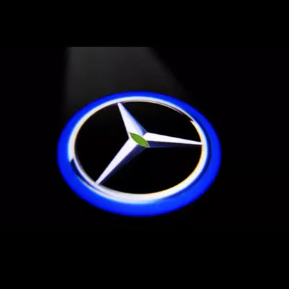 2er-Set LED Türlicht-Projektor mit Mercedes-Benz Logo – kompatibel mit W212, W205, AMG, GLA, GLC, GLB, GLE und mehr