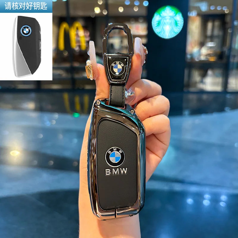 Klappschlüssel-Etui für BMW – Eleganter Schutz mit Leder-Design und Schlüsselanhänger