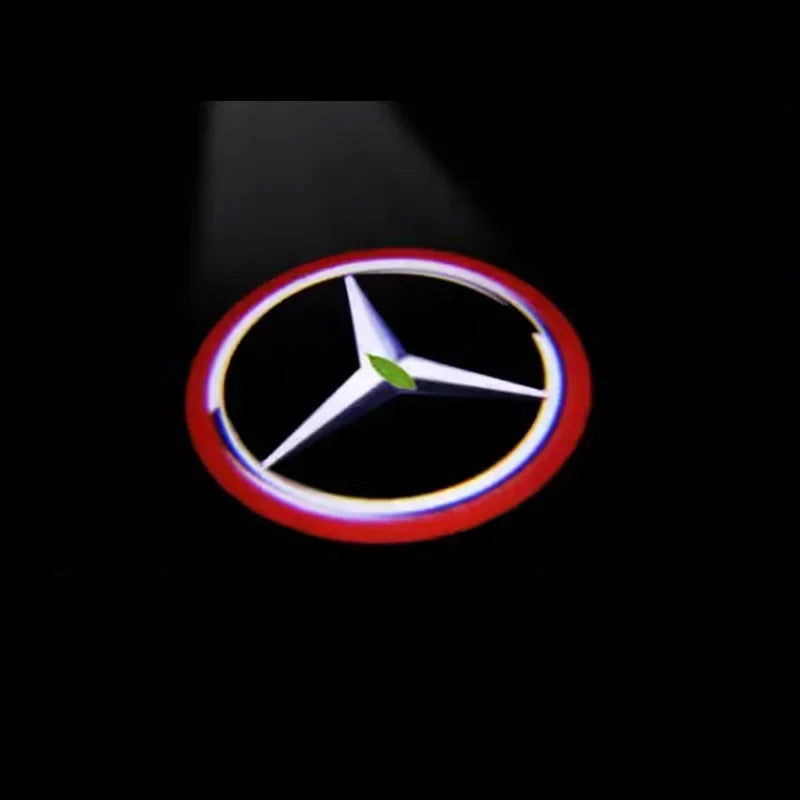 2er-Set LED Türlicht-Projektor mit Mercedes-Benz Logo – kompatibel mit W212, W205, AMG, GLA, GLC, GLB, GLE und mehr