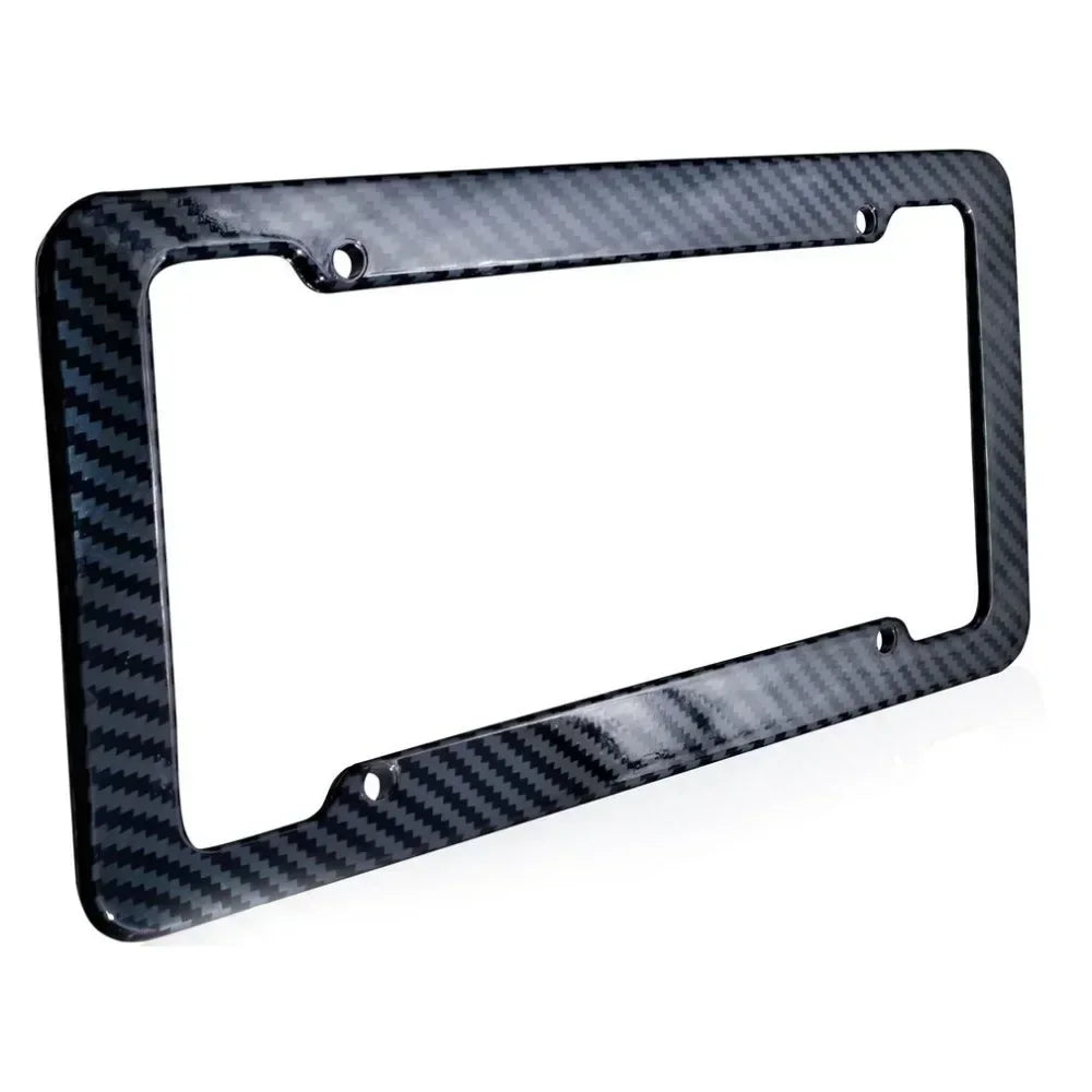 Kennzeichenhalter in Carbon-Optik – Universeller Kfz-Kennzeichenhalter mit Schraubensatz