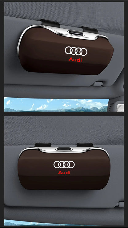 Sonnenbrillenhalter für Audi – Premium Aufbewahrungsbox für Sonnenblenden (Q3, Q5, Q7, Q8, A3, A4, A5, A6, A7, A8)