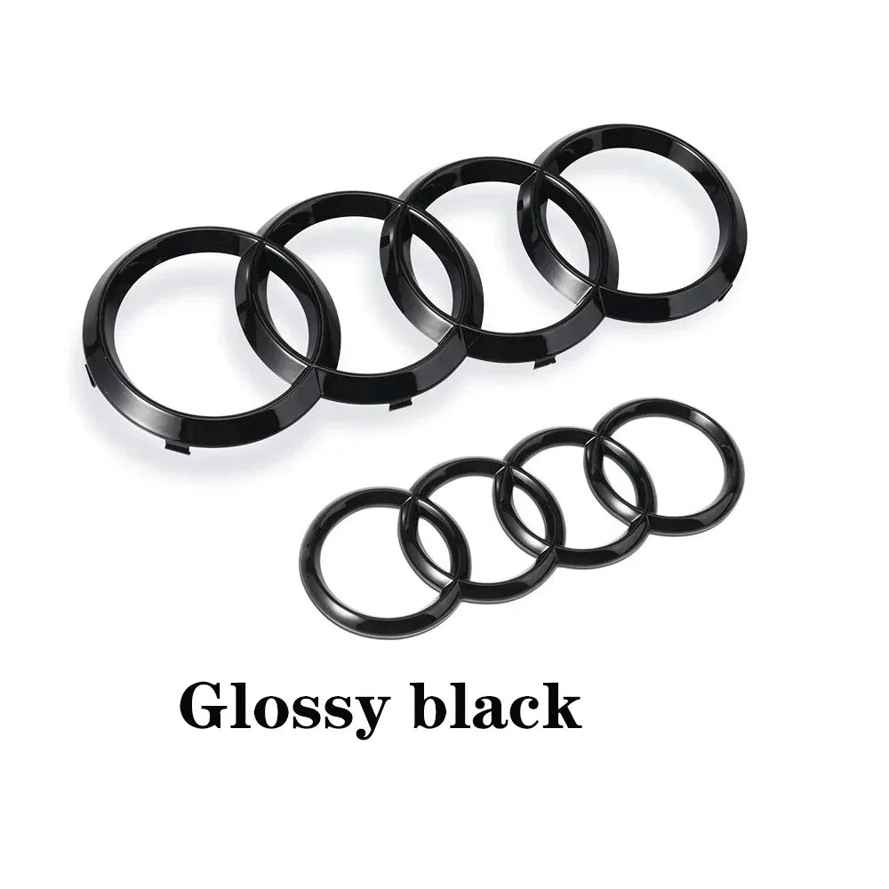 Schwarzes oder silbernes 4-Ring Emblem für Audi – Frontgrill & Hecklogo Abzeichen (A3, A4, A5, A6, A7, Q2, Q3, Q5, Q8, TT)