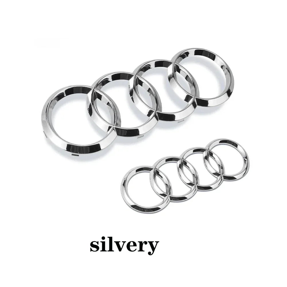 Schwarzes oder silbernes 4-Ring Emblem für Audi – Frontgrill & Hecklogo Abzeichen (A3, A4, A5, A6, A7, Q2, Q3, Q5, Q8, TT)