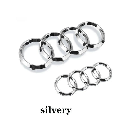 Schwarzes oder silbernes 4-Ring Emblem für Audi – Frontgrill & Hecklogo Abzeichen (A3, A4, A5, A6, A7, Q2, Q3, Q5, Q8, TT)
