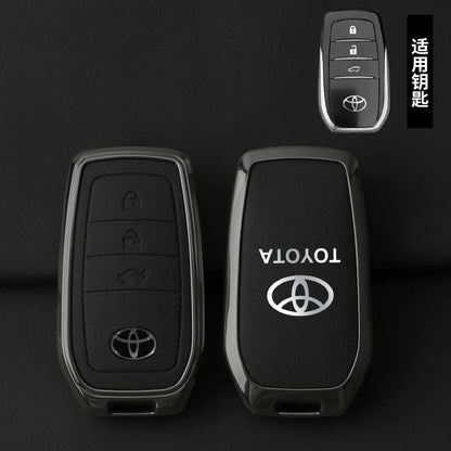 Schlüsseletui aus Zinklegierung und Leder für Toyota – Stilvoller Schutz für Ihren Autoschlüssel