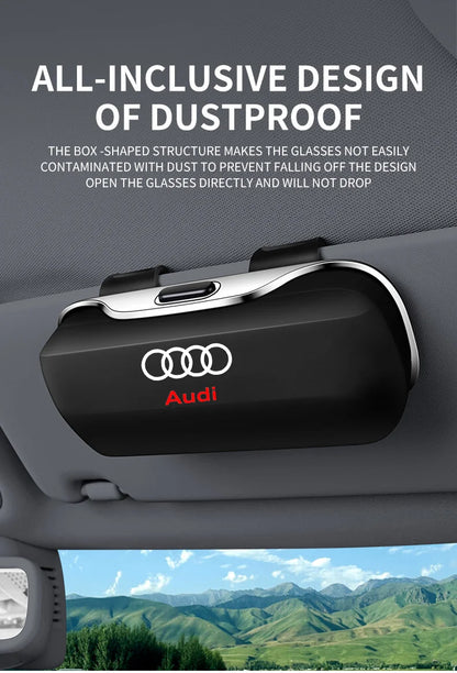 Sonnenbrillenhalter für Audi – Premium Aufbewahrungsbox für Sonnenblenden (Q3, Q5, Q7, Q8, A3, A4, A5, A6, A7, A8)