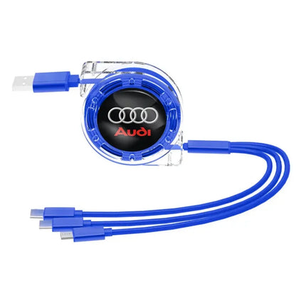 3-in-1 USB Ladekabel für Audi – Multi-Ladegerät mit Typ-C, Micro-USB & Lightning Anschluss