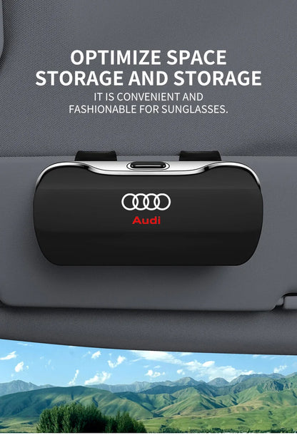 Sonnenbrillenhalter für Audi – Premium Aufbewahrungsbox für Sonnenblenden (Q3, Q5, Q7, Q8, A3, A4, A5, A6, A7, A8)