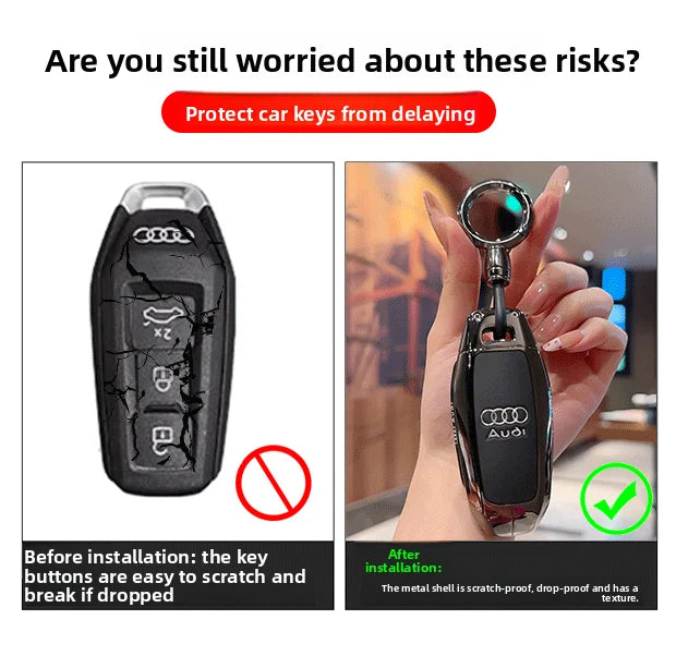 Schlüsseletui aus Zinklegierung für Audi – Stilvoller Schutz für Ihren Autoschlüssel