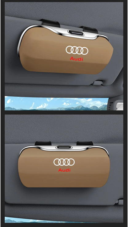 Sonnenbrillenhalter für Audi – Premium Aufbewahrungsbox für Sonnenblenden (Q3, Q5, Q7, Q8, A3, A4, A5, A6, A7, A8)