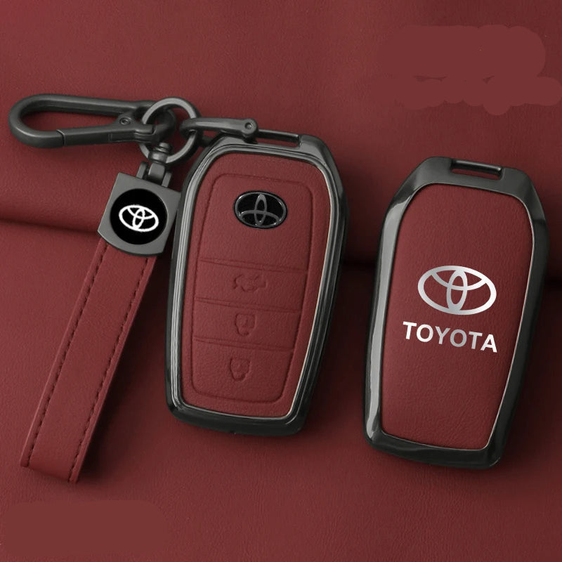 Toyota Schlüsseletui aus Zinklegierung und Leder – Premium-Schutzhülle für Ihren Toyota-Schlüsselanhänger