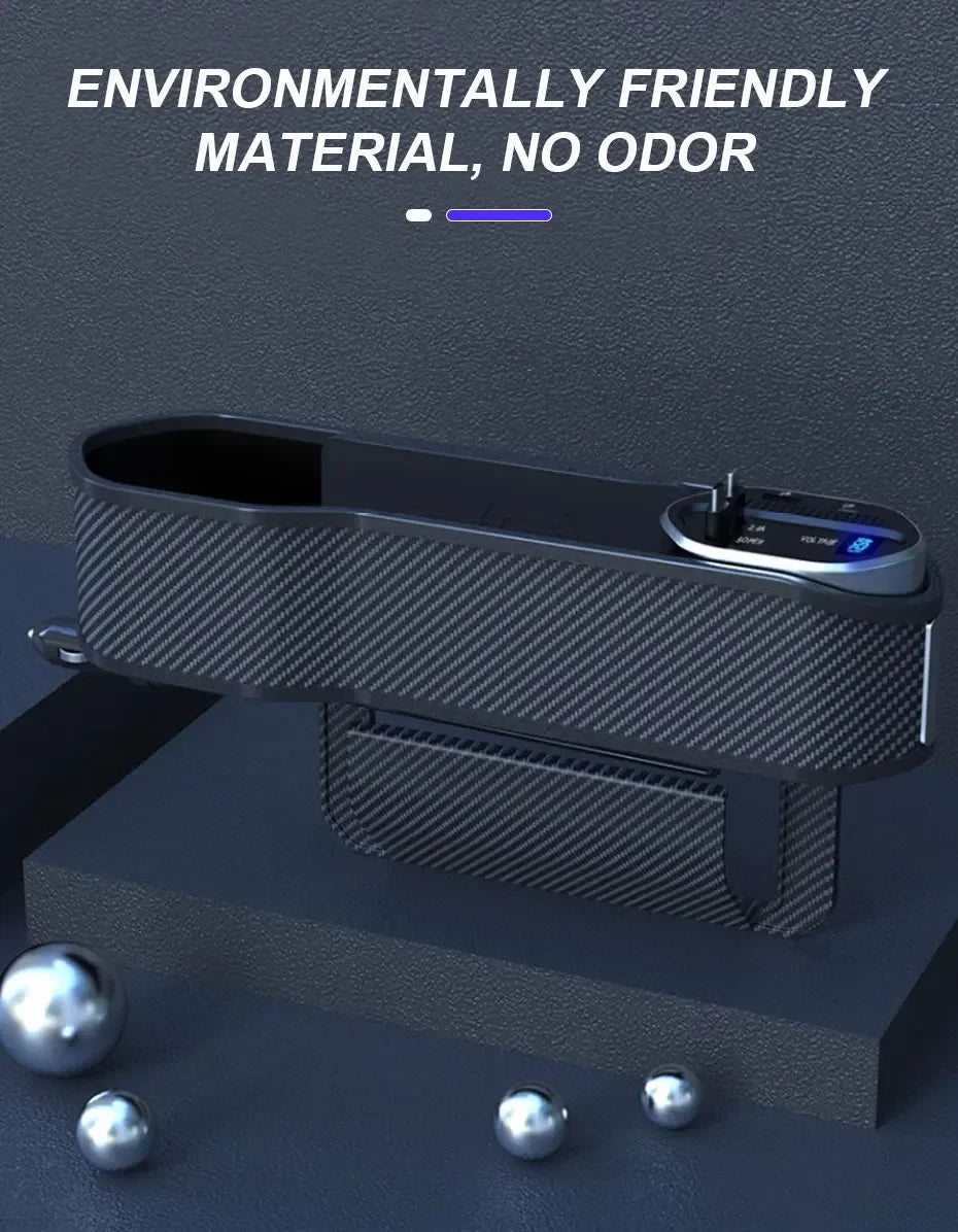 Multifunktionaler Auto-Sitzspalt-Halter mit Wireless Charging & 40W USB/USB-C Ladeanschluss