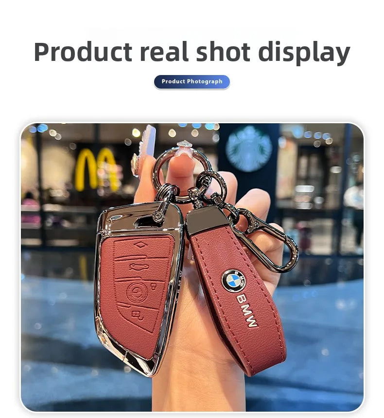Klappschlüssel-Etui für BMW – Eleganter Schutz mit Leder-Design und Schlüsselanhänger