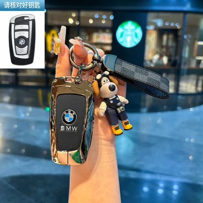 Klappschlüssel-Etui für BMW – Eleganter Schutz mit Leder-Design und Schlüsselanhänger